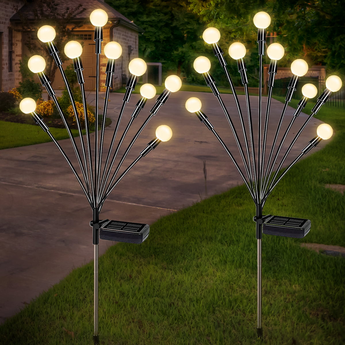 Rirool Waterproof Solar Garden Lights Starburst Swaying Light Swaying