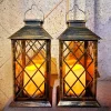Rirool Solar Lanterns Outdoor Garden Hanging Lanterns, LED Flickering Flameless Candle Mission Lights for Yard,Table,Patio 2Pack - Image 2