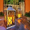 Rirool Solar Lanterns Outdoor Garden Hanging Lanterns, LED Flickering Flameless Candle Mission Lights for Yard,Table,Patio 2Pack - Image 6