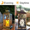 Rirool Solar Lanterns Outdoor Garden Hanging Lanterns, LED Flickering Flameless Candle Mission Lights for Yard,Table,Patio 2Pack - Image 7