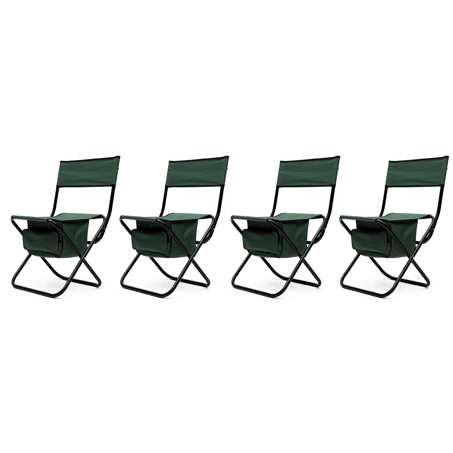 Folding Outdoor Chair with Storage Bag,Fishing Chair Compact Fishing Stool  Foldable Camping Chair,Green 4Pack - Rirool