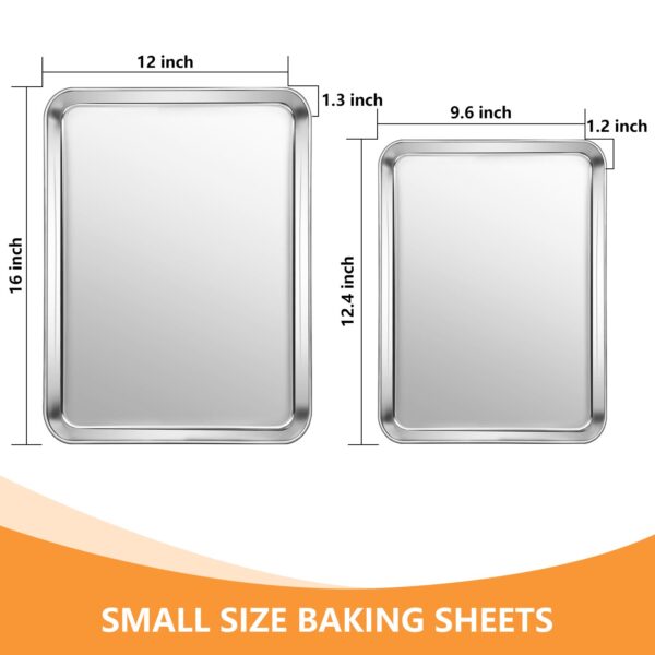 Stainless Steel Baking Sheet Set of 2, 16x12 & 12.4x9.6 Inch - Image 2