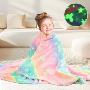 Glow in The Dark Unicorn Blanket for Kids