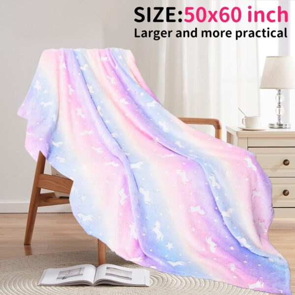 Glow in The Dark Unicorn Blanket for Kids - Image 2