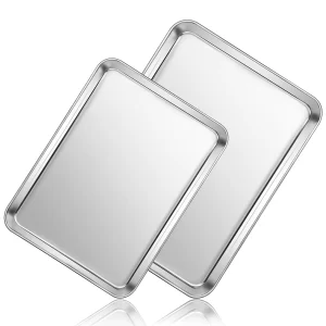 Stainless Steel Baking Sheet Set of 2, 16x12 & 12.4x9.6 Inch